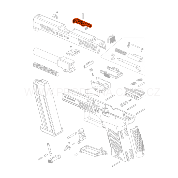 Vytahovač pro CZ P-10S / C / SC / F díl č.12