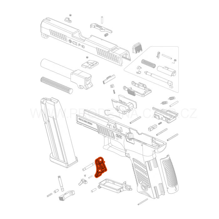 Spoušť pro CZ P-10S / C / SC / F díl č.15