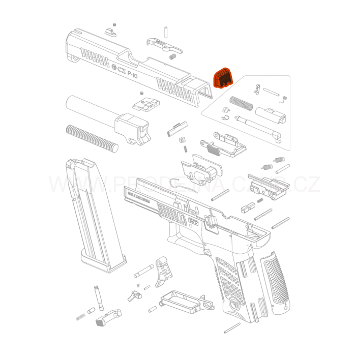 Krytka závěru pro CZ P-10S / C / SC / F díl č.17