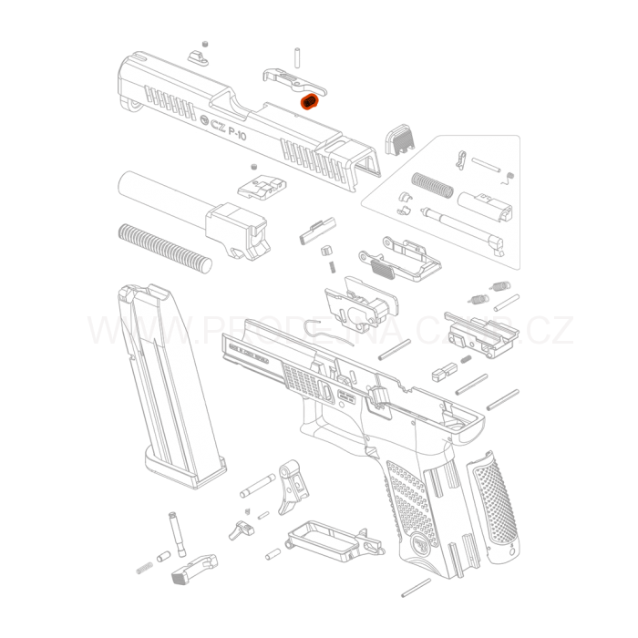 Pružina vytahovače pro CZ P-10S / C / SC / F díl č.20