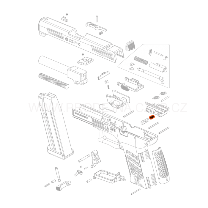 Pružina vypínače pro CZ P-10S / C / SC / F díl č.24