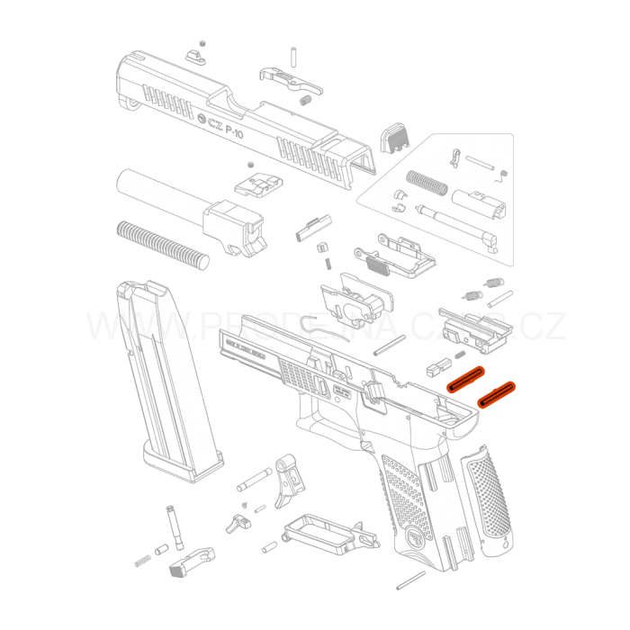 Čep zadního kontejneru pro CZ P-10S / C / SC / F díl č.31