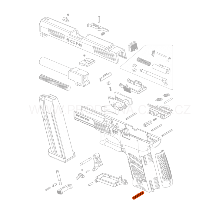 Čep hřbetu pro CZ P-10S / C / SC / F díl č.33