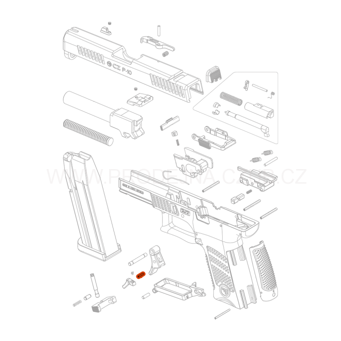 Čep pojistky spouště pro CZ P-10S / C / SC / F díl č.34