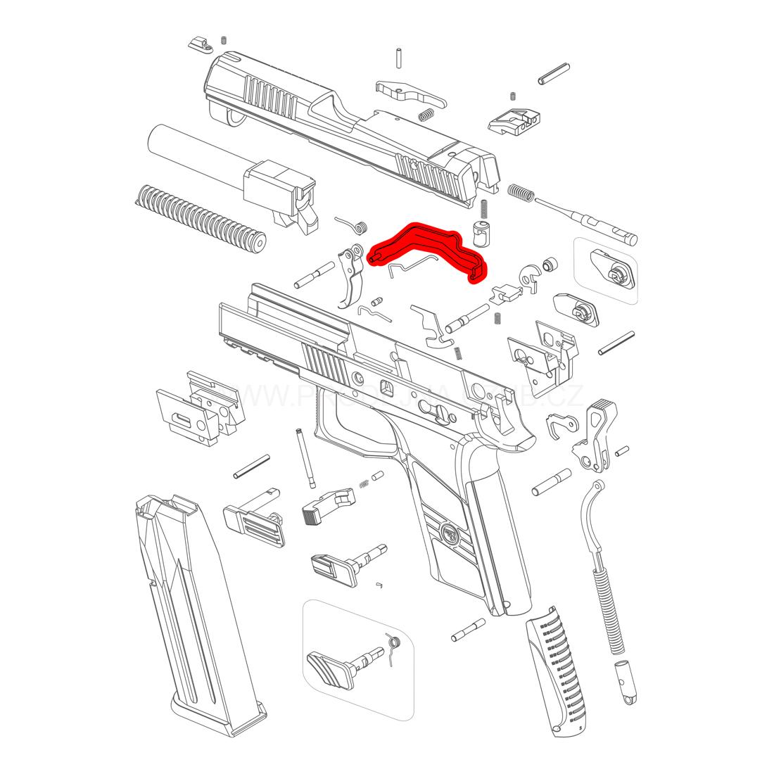 Táhlo spouště pro CZ P-07 a CZ P-09 díl č.: 9