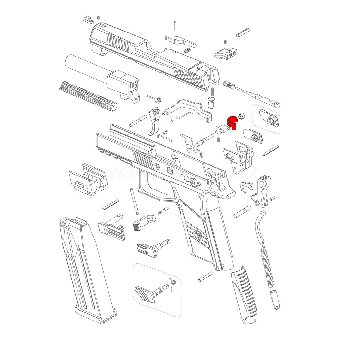 Páka blokace pro CZ P-07 a CZ P-09 díl č.: 13