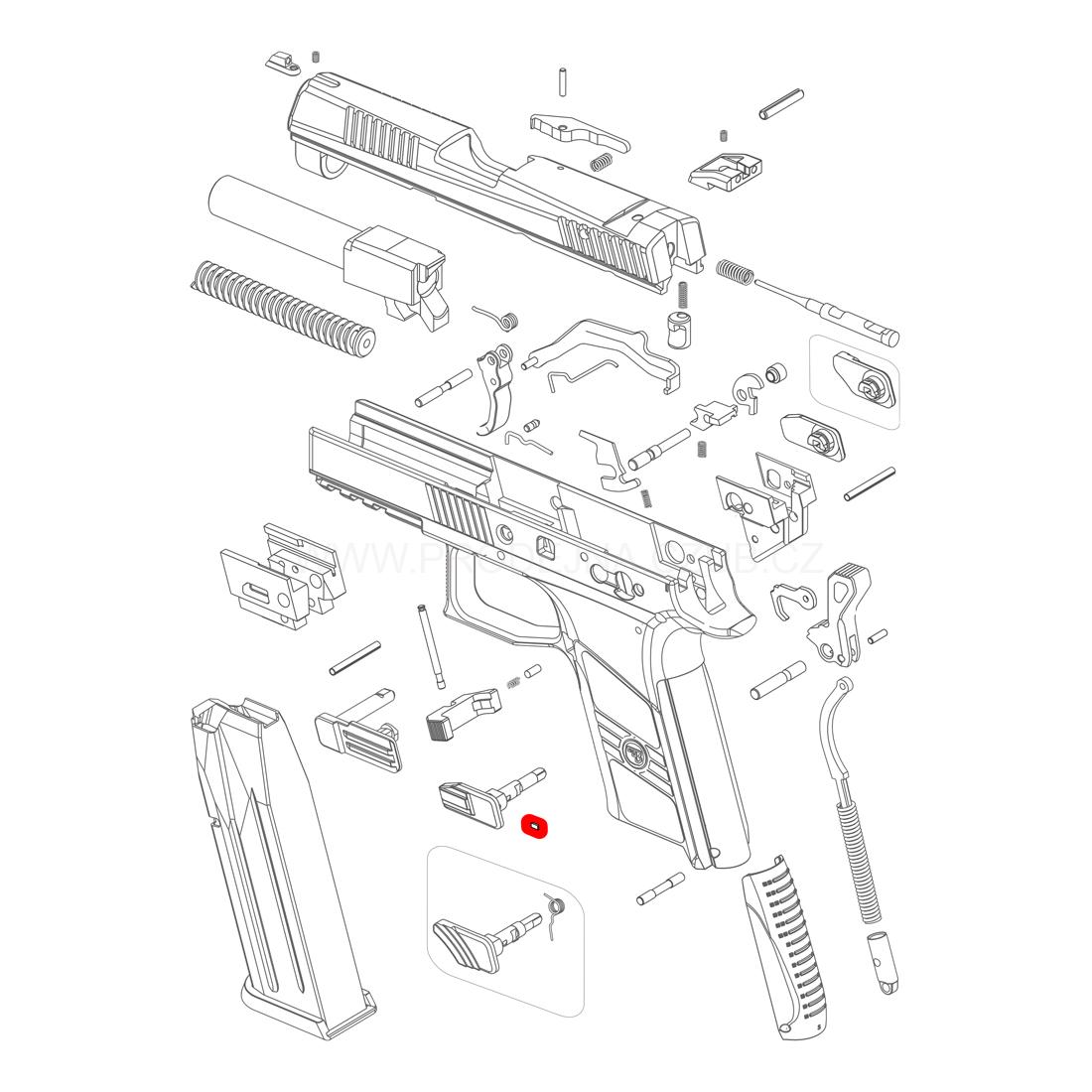 Západka pojistky pro CZ P-07 a CZ P-09 díl č.: 20A