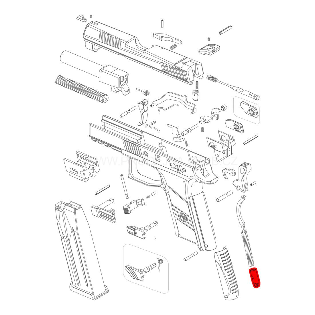 Zátka s poutkem pro CZ P-07 díl č.27