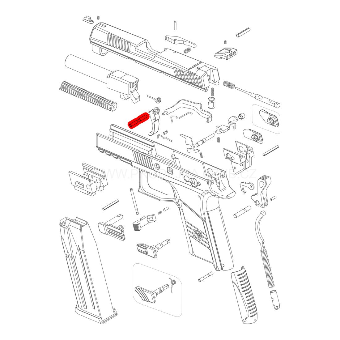 Čep spouště pro CZ P-07 a CZ P-09 díl č. 30