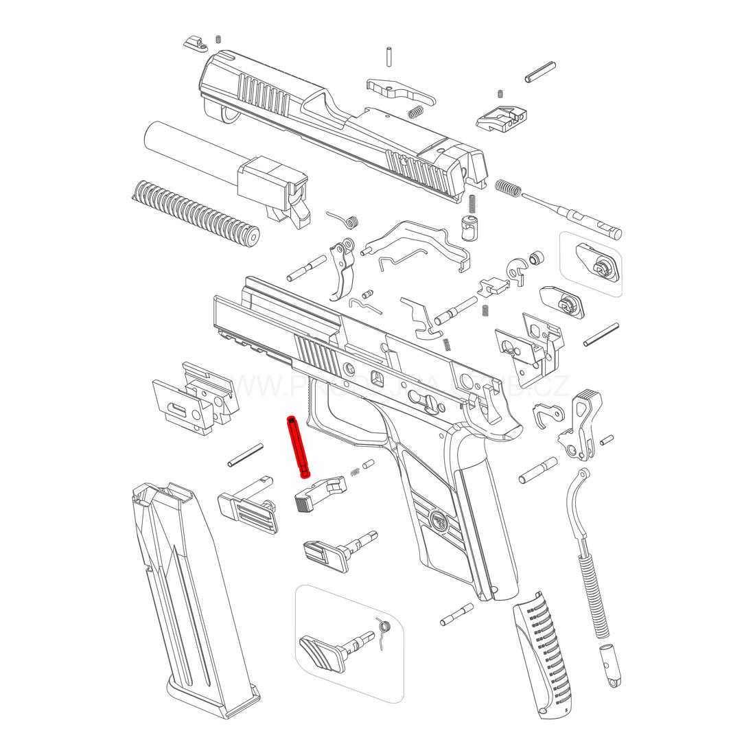 Čep zádržky zásobníku pro CZ P-07 a CZ P-09 díl č. 30