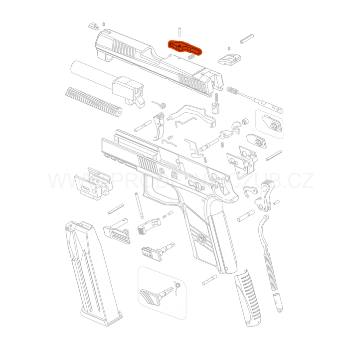 Vytahovač  pro CZ P-07 a CZ P-09 díl č.: 17