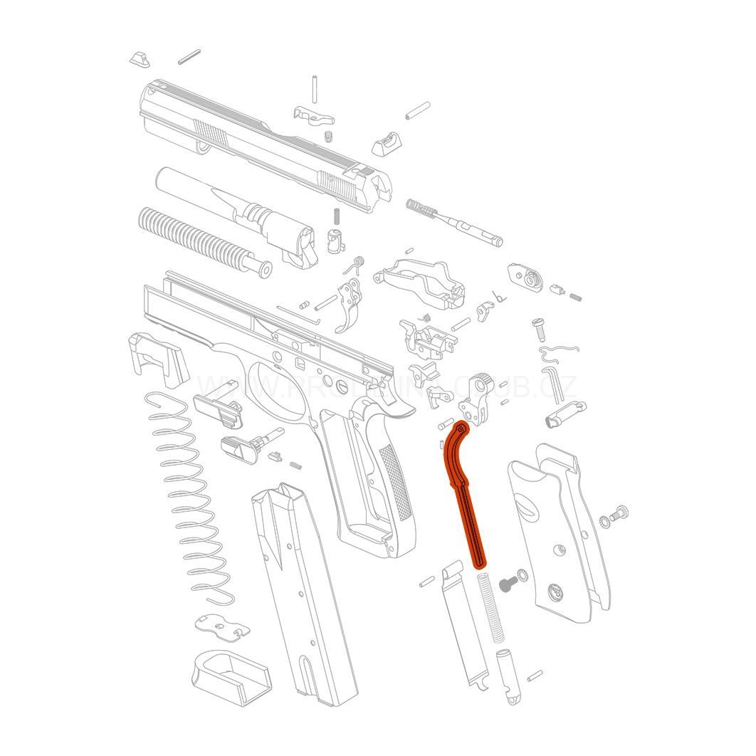 Tyčka bicí pružiny pro CZ 75B, Shadow, CZ 97
