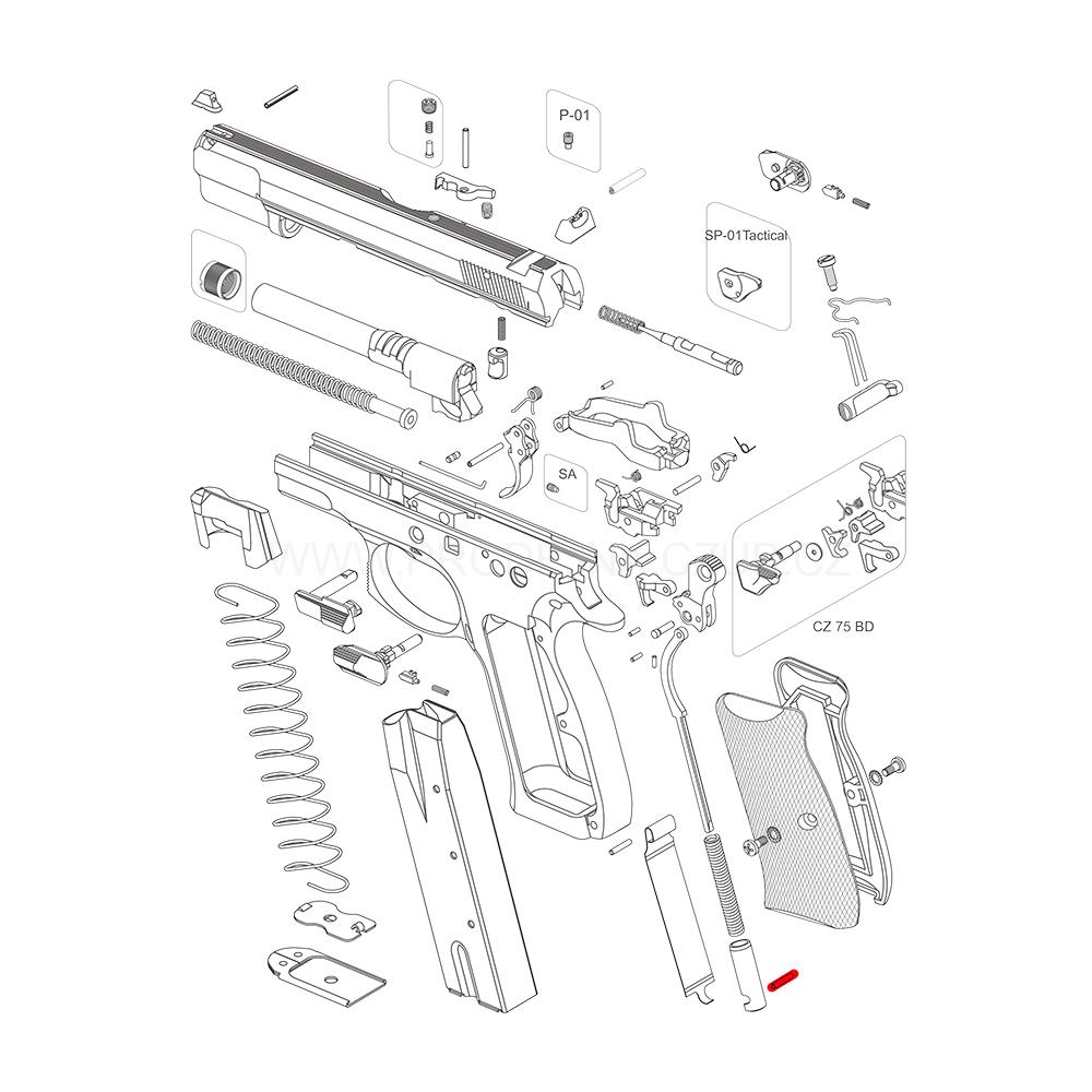Kolík zátky bicí pružiny pro CZ 75B, CZ 75 DC, Shadow 