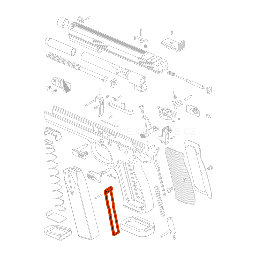 Vedení zásobníku pro CZ SP-01 Shadow,  Shadow 2, TS 2
