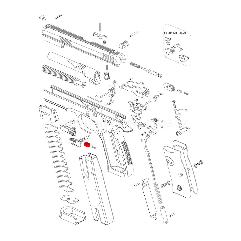 Západka pojistky levá pro CZ 75, Shadow 