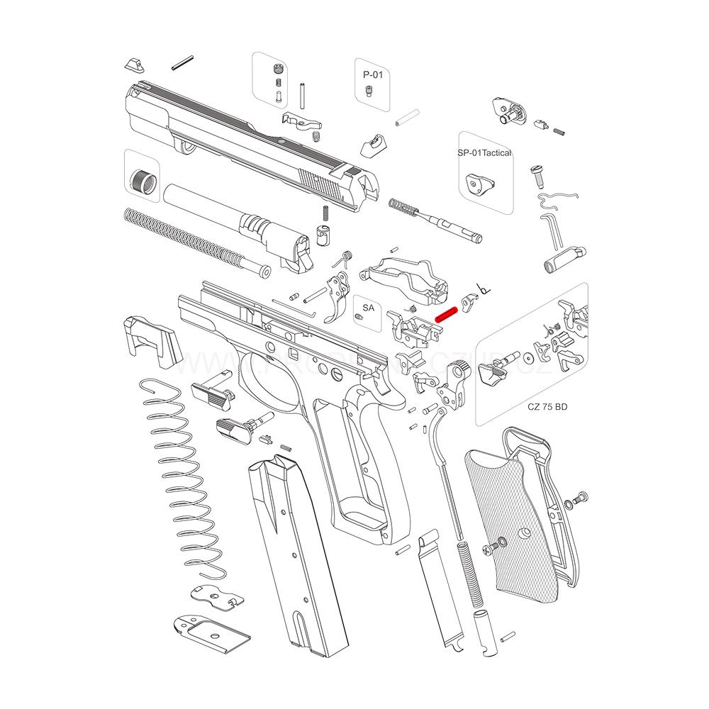 Čep záchytu kohoutu CZ 75 B, Shadow 