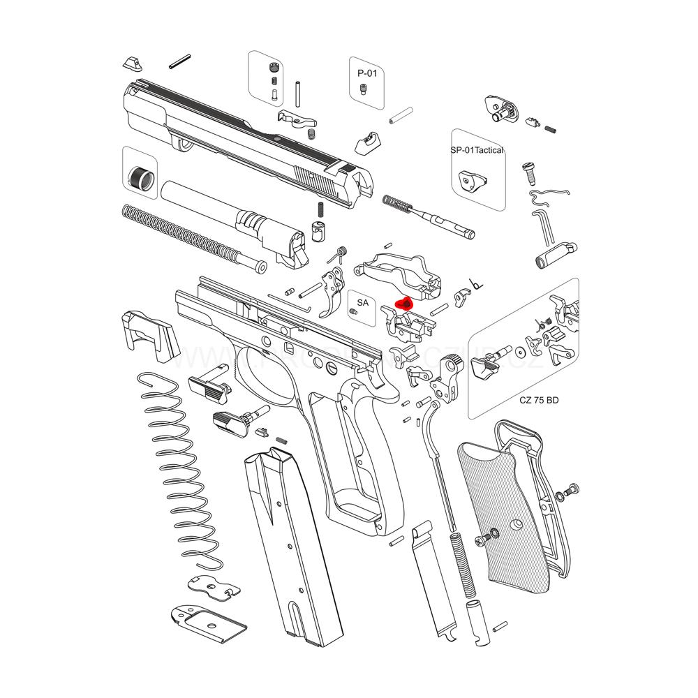 Pružina záchytu kohoutu pro CZ 75 B, Shadow