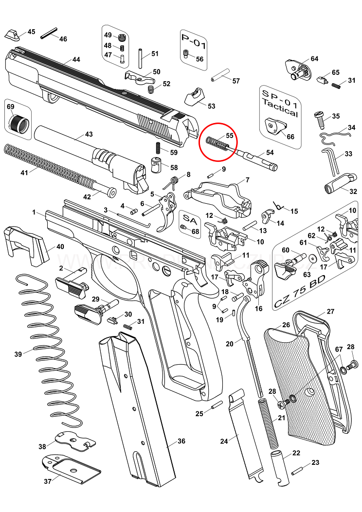 Pružina zápalníku pro CZ 75, Shadow
