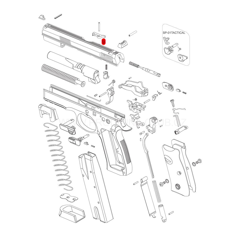 Pružina vytahovače pro CZ 75 B, Shadow 