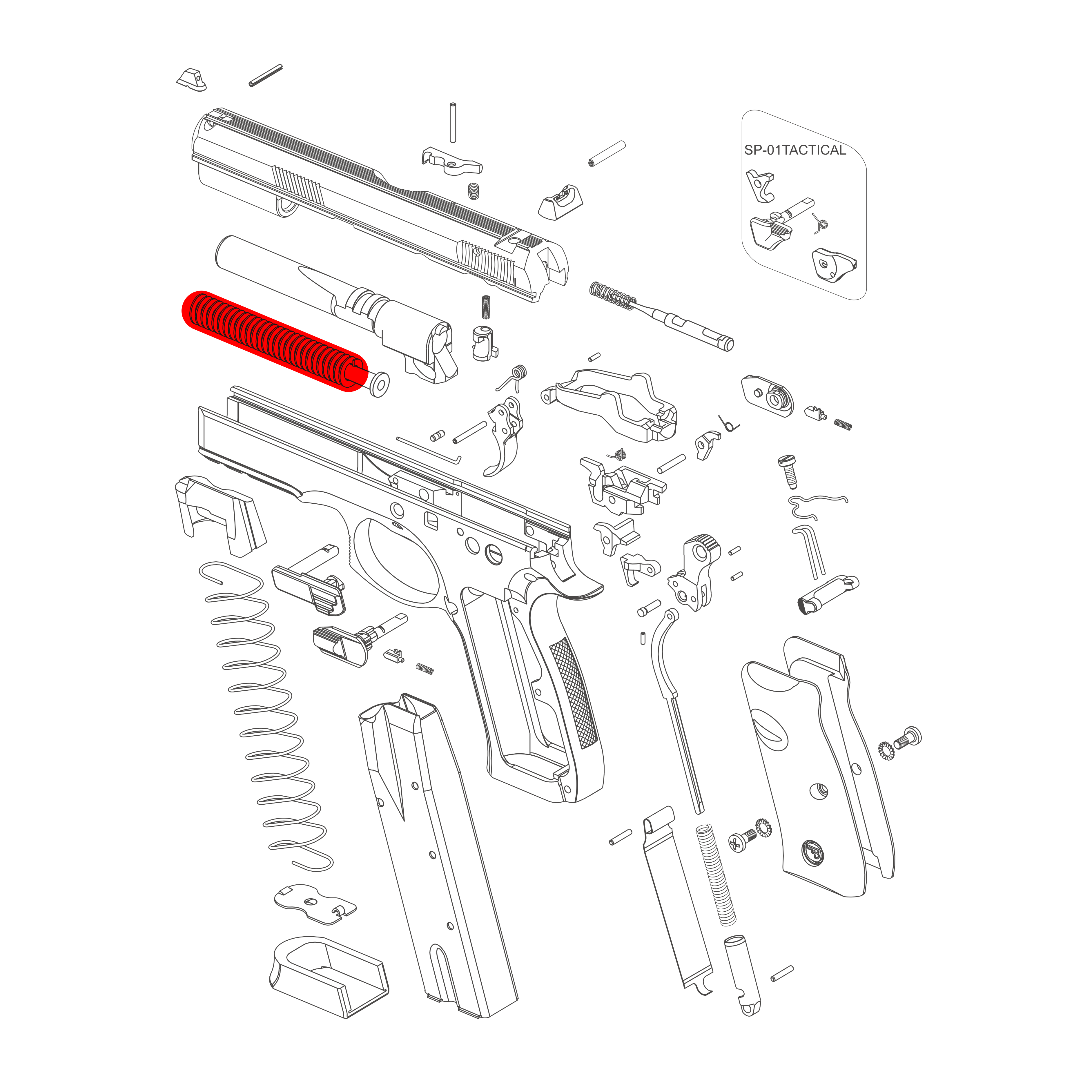 Vratná pružina pro CZ 75 SP-01