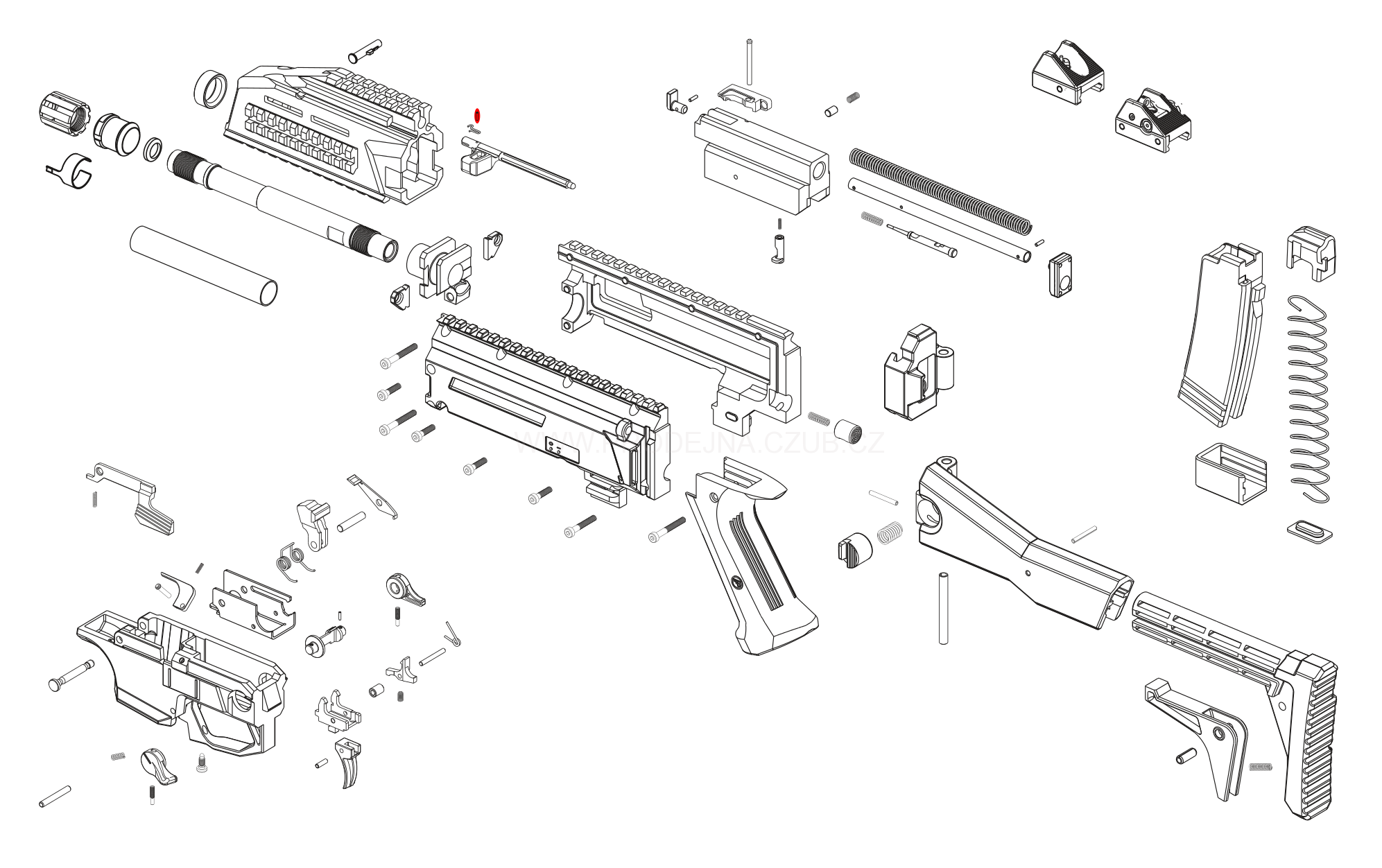 Kolík táhla pro CZ Scorpion Evo 3 S1 díl č.11