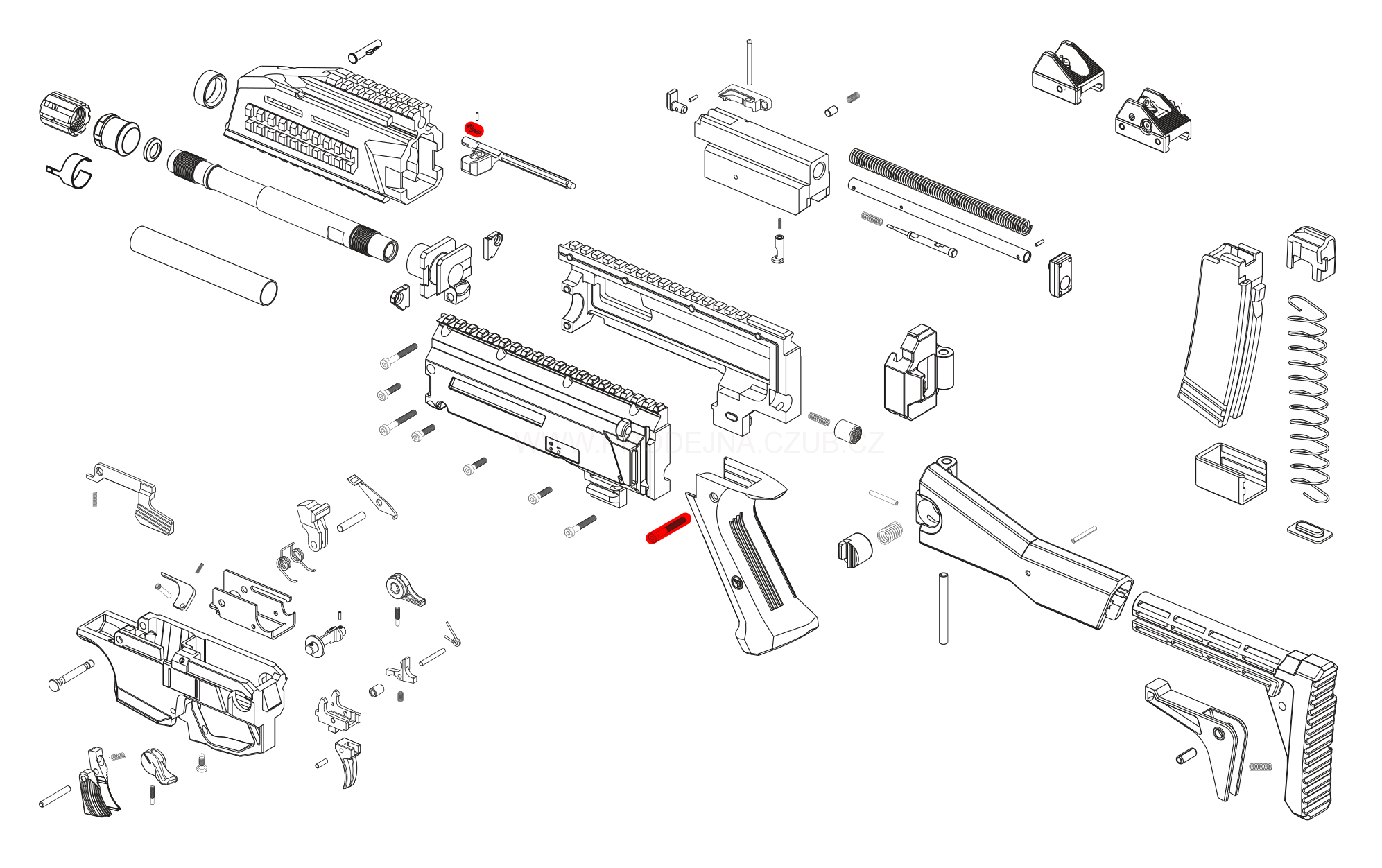 Šroub pažbičky pro CZ Scorpion Evo 3 S1 díl č.18