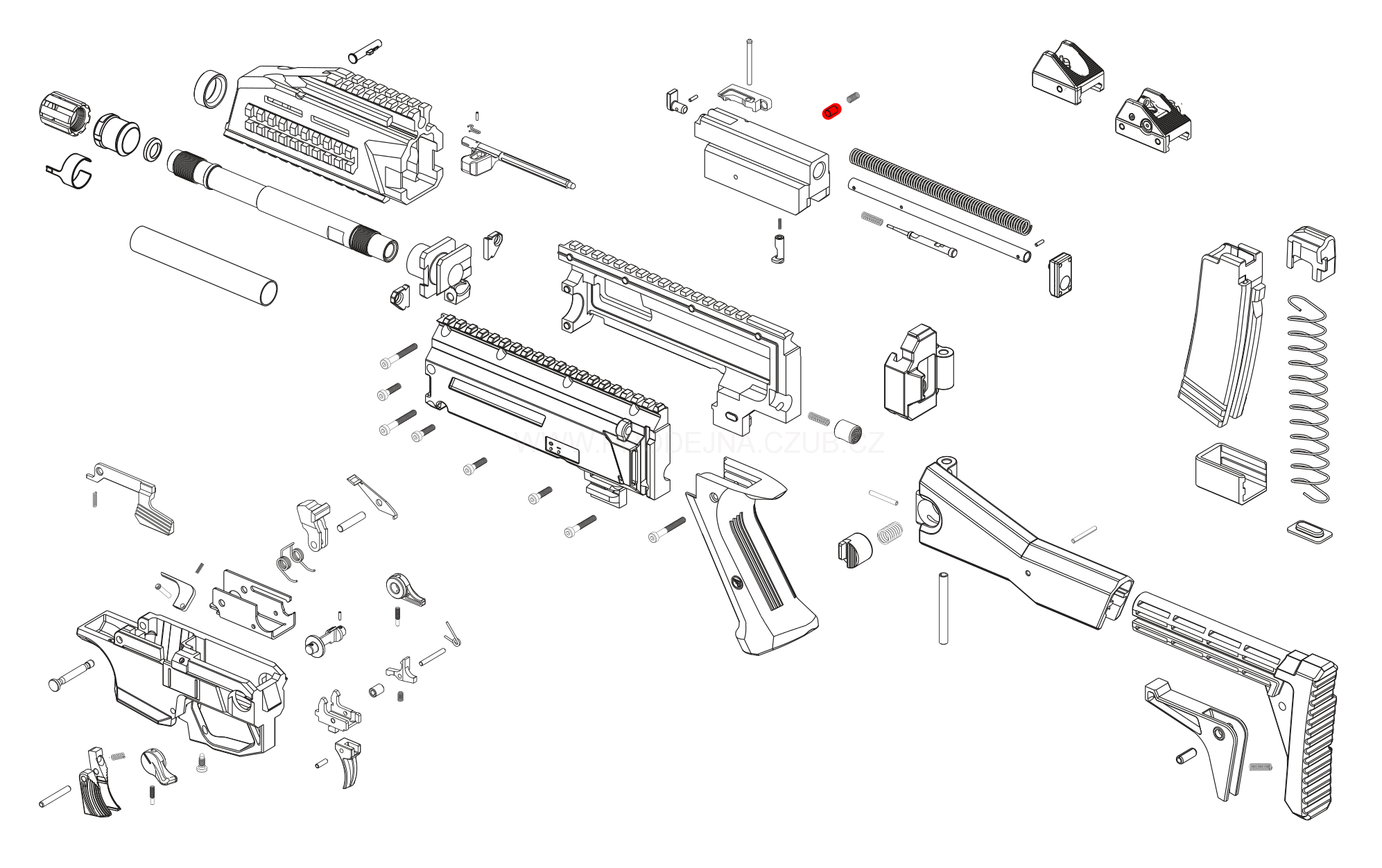 Podložka pružiny vytahovače pro CZ Scorpion Evo 3 S1 díl č.29a