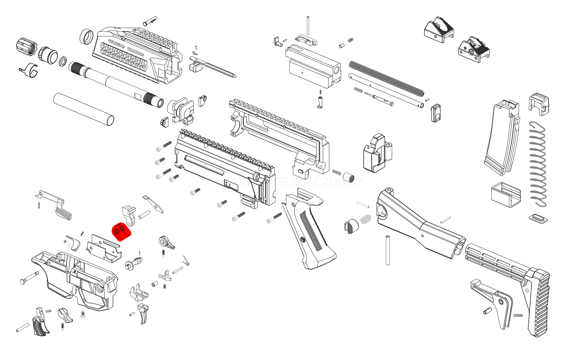 Pružina kladiva pro CZ Scorpion Evo 3 S1 díl č.58b