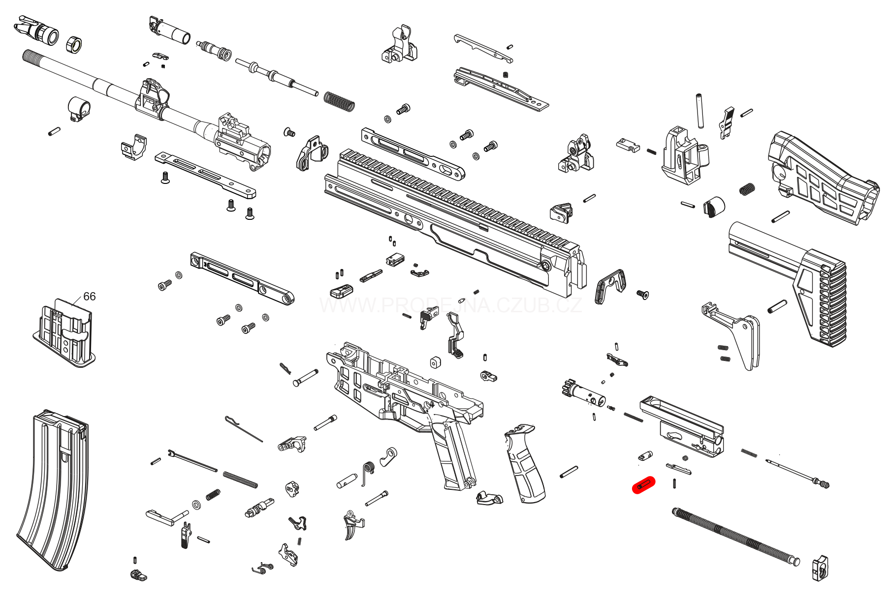 Kolík zápalníku pro CZ Bren 2Ms díl č.: 59
