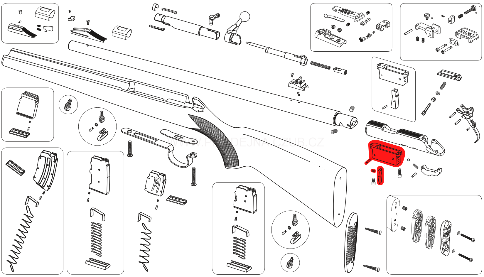 Vedení zásobníku úplné pro CZ 455/457
