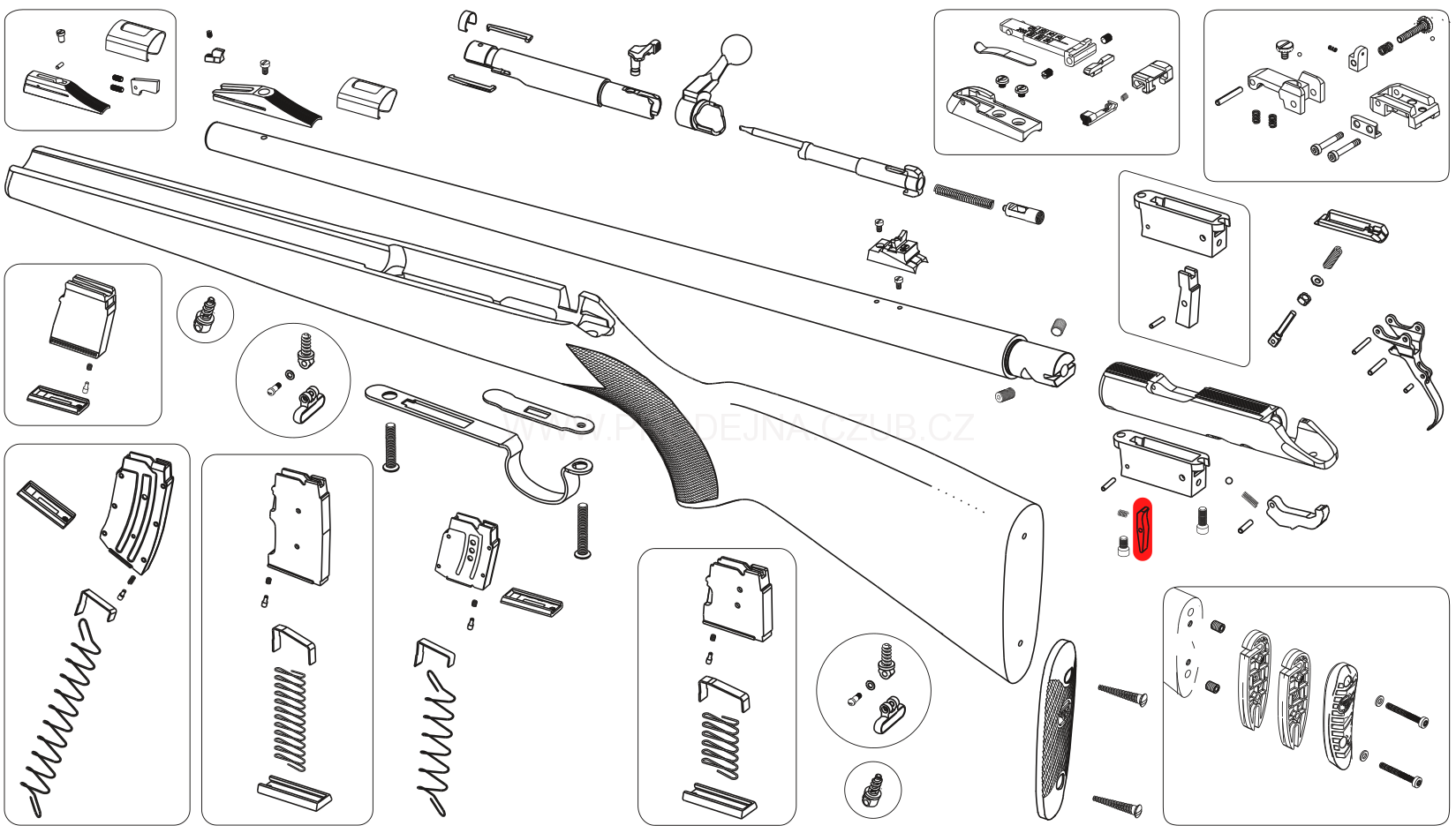 Západka zásobníku pro CZ 455/457