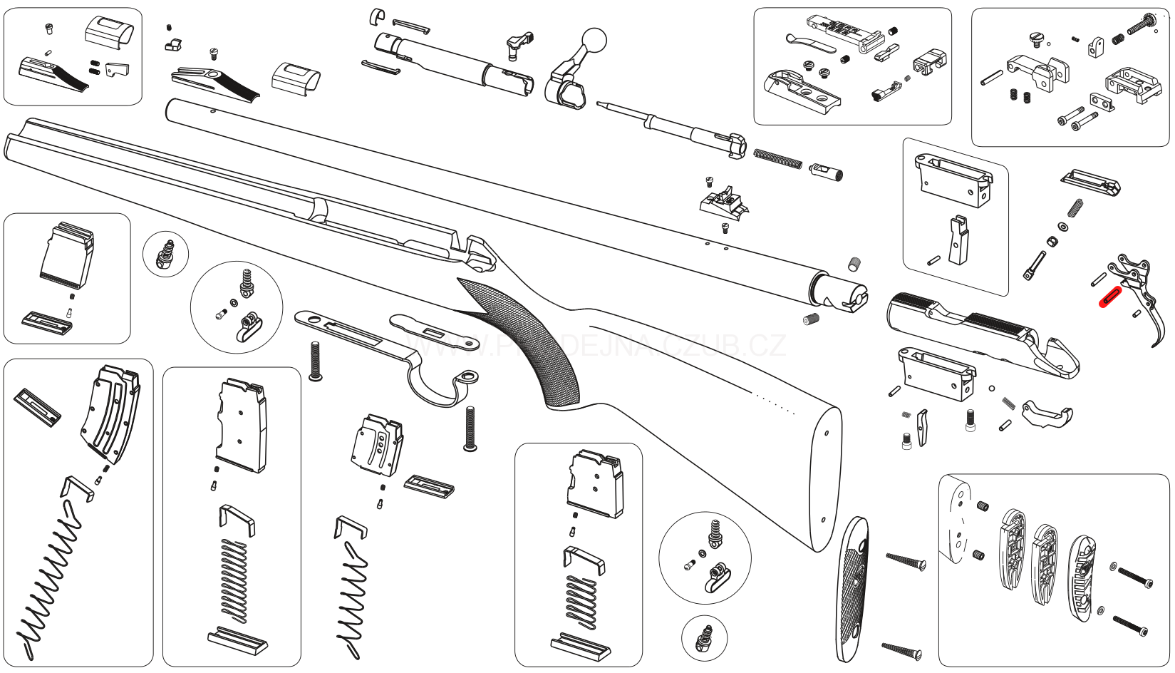 Čep spouště pro CZ 455 díl č.:28