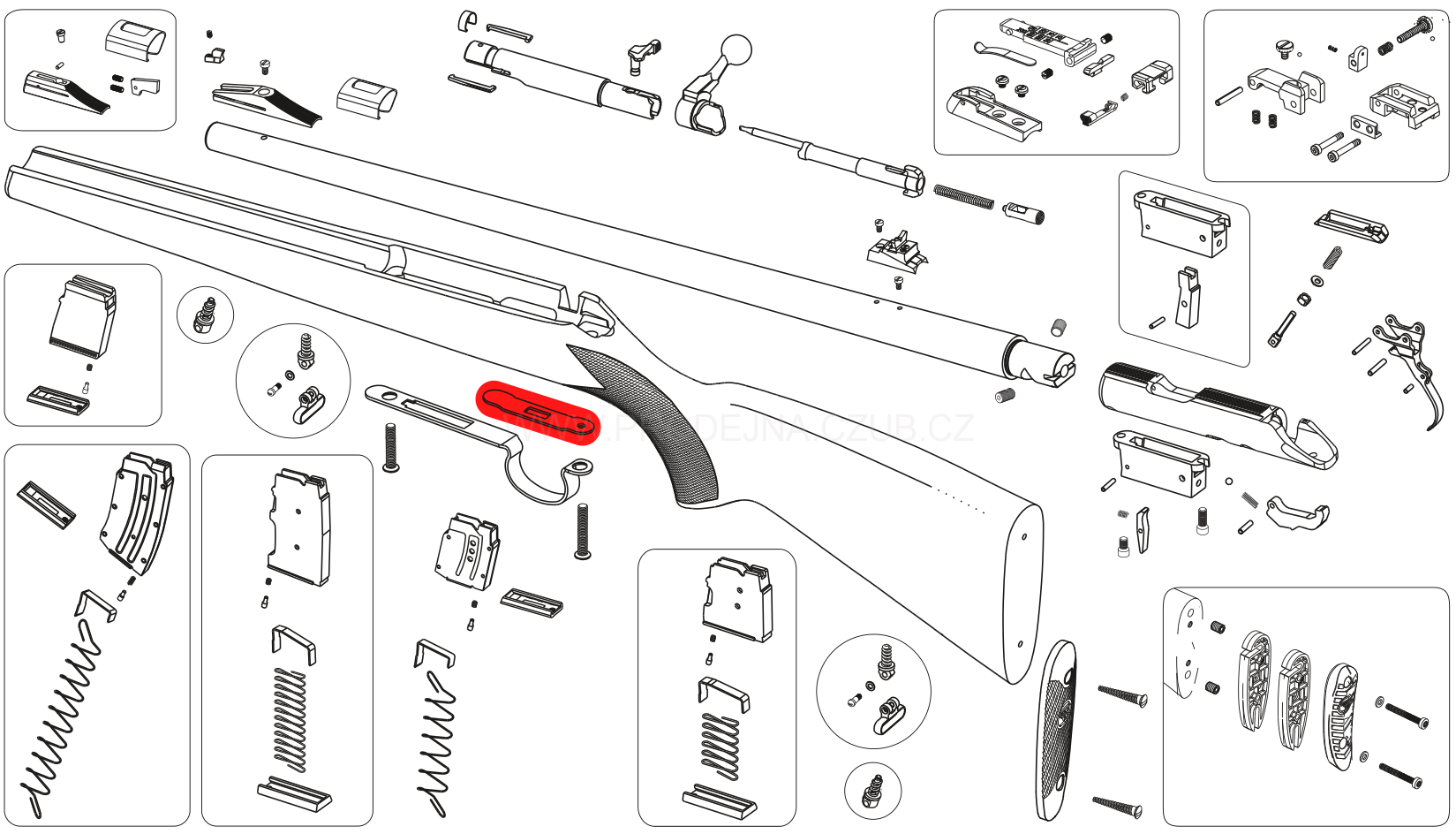 Podložka chránítka spouště pro CZ 455 díl č.:55