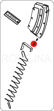 Kolík dna zásobníku ráže .22LR 