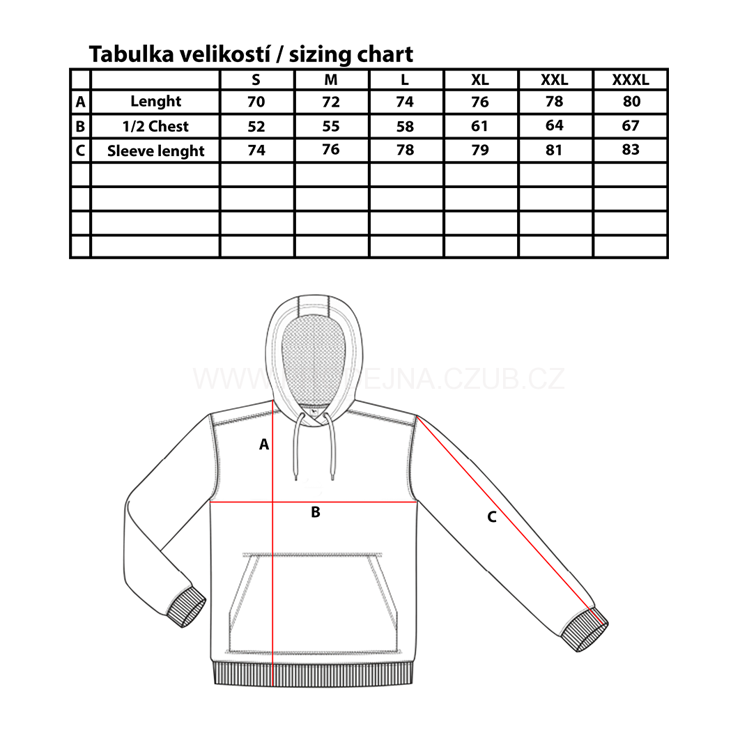 Mikina CZUB s kapucí 